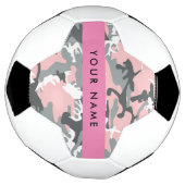 Roze en Grijze Camouflage Jouw naam Personaliseren Voetbal (Gedraaid)