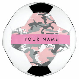 Roze en Grijze Camouflage Jouw naam Personaliseren Voetbal