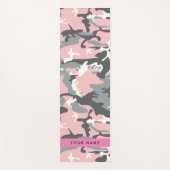 Roze en Grijze Camouflage Jouw naam Personaliseren Yogamat (Voorkant)