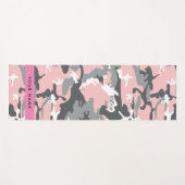 Roze en Grijze Camouflage Jouw naam Personaliseren Yogamat (Voorkant (horizontaal))
