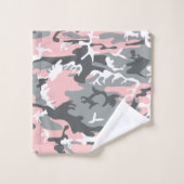 Roze en grijze camouflage, Militair, Leger Bad Handdoek (Wasdoekje)
