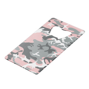 Roze en grijze camouflage, Militair, Leger Creditkaart Flessenopener