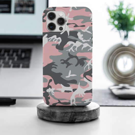 Roze en grijze camouflage, Militair, Leger iPhone Hoesje