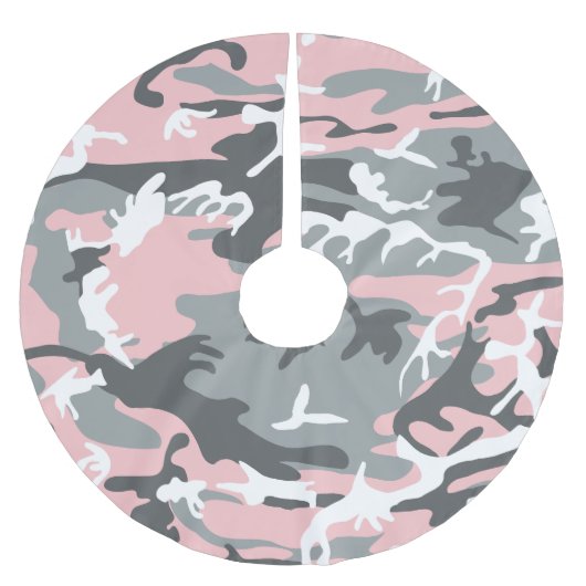 Roze en grijze camouflage, Militair, Leger Kerstboom Rok (Voorkant)