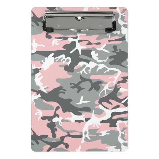 Roze en grijze camouflage, Militair, Leger Mini Klembord (Voorkant)