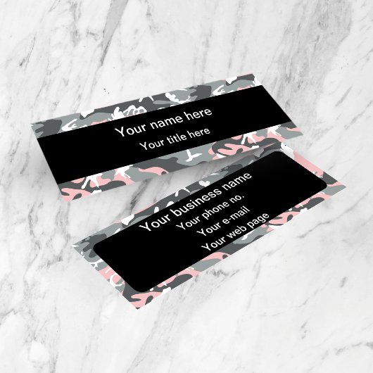 Roze en grijze camouflage, Militair, Leger Mini Visitekaartje