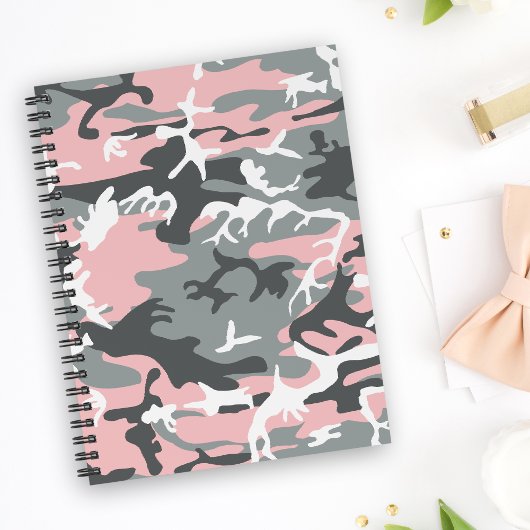 Roze en grijze camouflage, Militair, Leger Notitieboek