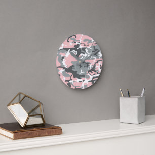 Roze en grijze camouflage, Militair, Leger Ronde Klok