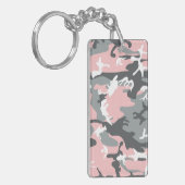 Roze en grijze camouflage, Militair, Leger Sleutelhanger (Voorkant Links)