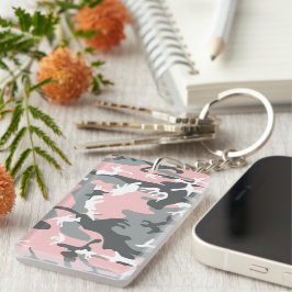 Roze en grijze camouflage, Militair, Leger Sleutelhanger