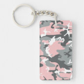 Roze en grijze camouflage, Militair, Leger Sleutelhanger (Voorkant)