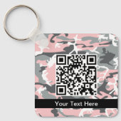 Roze en grijze camouflage, Militair, Leger Sleutelhanger (Voorkant)