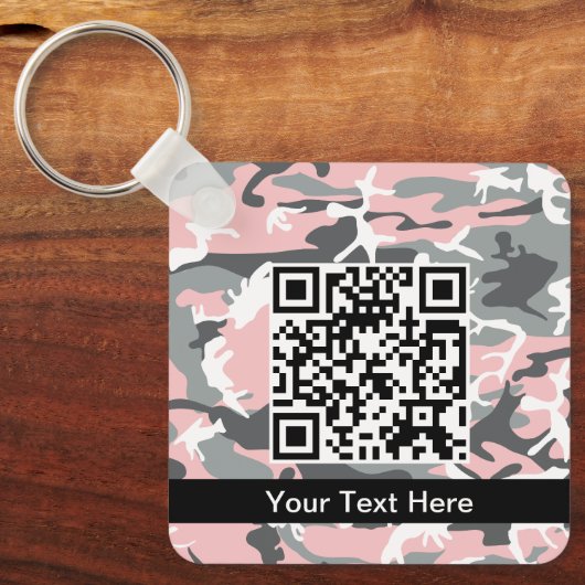 Roze en grijze camouflage, Militair, Leger Sleutelhanger (Voorkant)