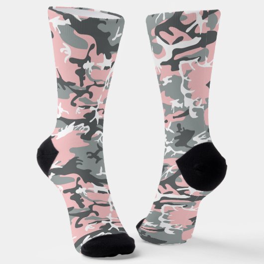 Roze en grijze camouflage, Militair, Leger Sokken (Gebogen)