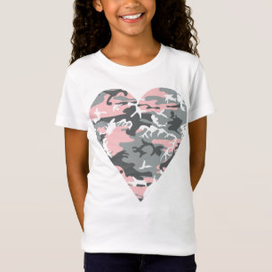 Roze en grijze camouflage, militair, leger t-shirt