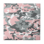 Roze en grijze camouflage, Militair, Leger Tegeltje (Voorkant)