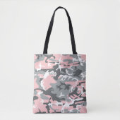 Roze en grijze camouflage, Militair, Leger Tote Bag (Voorkant)