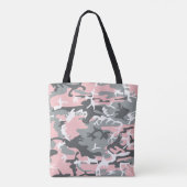 Roze en grijze camouflage, Militair, Leger Tote Bag (Achterkant)