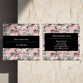 Roze en grijze camouflage, Militair, Leger Vierkante Visitekaartje