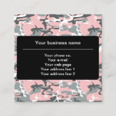 Roze en grijze camouflage, Militair, Leger Vierkante Visitekaartje (Voorkant)