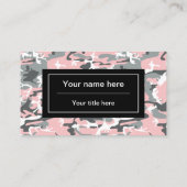 Roze en grijze camouflage, Militair, Leger Visitekaartje (Achterkant)