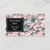 Roze en grijze camouflage, Militair, Leger Visitekaartje (Achterkant)