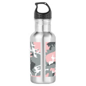 Roze en grijze camouflage, militair, leger waterfles (Achterkant)