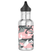 Roze en grijze camouflage, militair, leger waterfles (Links)