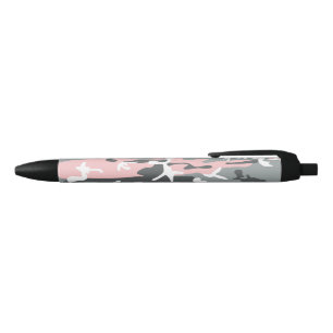 Roze en grijze camouflage, militair, leger zwarte inkt pen