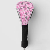 Roze en grijze Camouflaged Golf Head-Hoesje Golfheadcover (Voorkant)