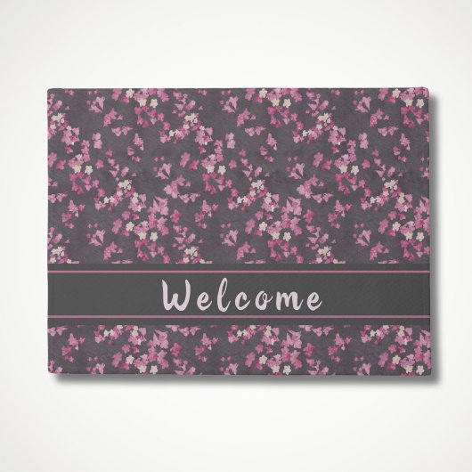 Roze en grijze Cherry Blossom Welcome Doormat Deurmat