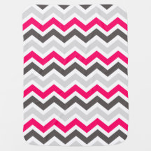 Roze en grijze Chevron Baby Blanket