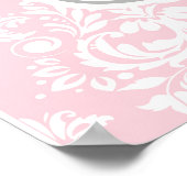 Roze en Grijze Chevron Ballerina Baby shower Poster (Hoek)