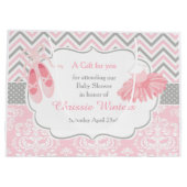 Roze en Grijze Chevron Ballerina Bedankt Groot Cadeauzakje (Achterkant)