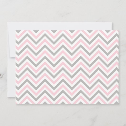 Roze en Grijze Chevron Ballerina Verjaardag Kaart (Achterkant)