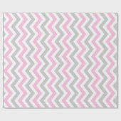 Roze en grijze chevron cadeaupapier (Vlak)