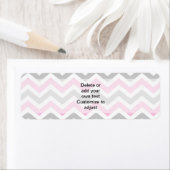 Roze en grijze chevron etiket (Insitu)