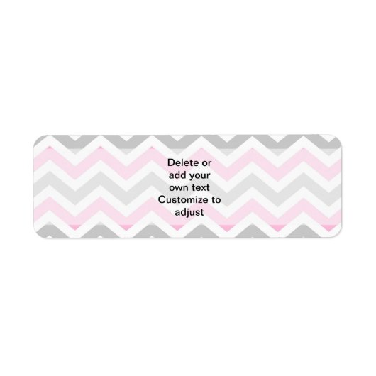 Roze en grijze chevron etiket (Voorkant)