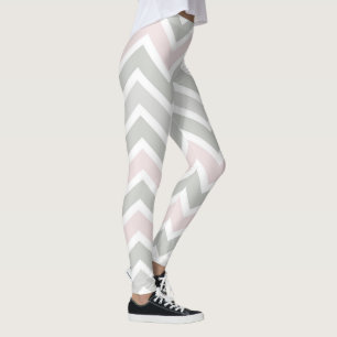 Roze en grijze Chevron Leggings