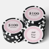 Roze en grijze chevron pokerchips (Opstapeling)
