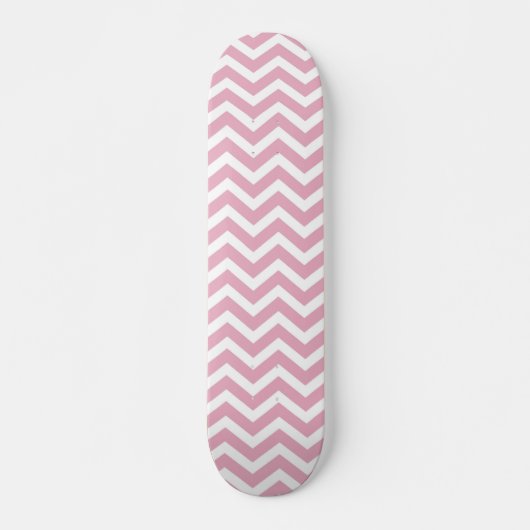 Roze en grijze chevron skateboard (Voorkant)