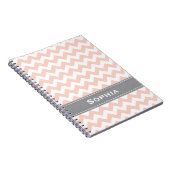 Roze en grijze Chevron Spiral Notebook Journal Notitieboek (Rechterzijde)