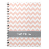 Roze en grijze Chevron Spiral Notebook Journal Notitieboek (Voorkant)