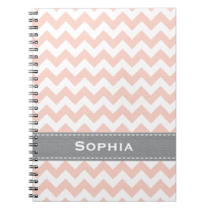 Roze en grijze Chevron Spiral Notebook Journal Notitieboek