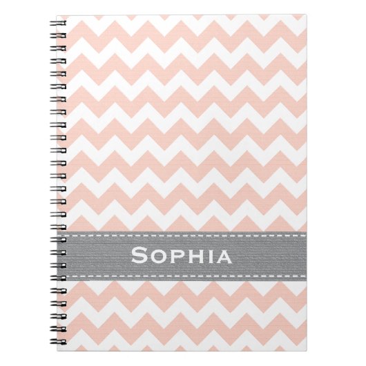 Roze en grijze Chevron Spiral Notebook Journal Notitieboek (Voorkant)
