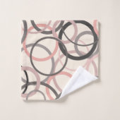 Roze en grijze cirkels bad handdoek (Wasdoekje)