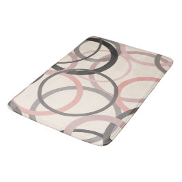 Roze en grijze cirkels badmat