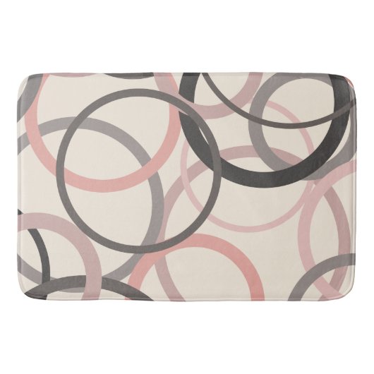Roze en grijze cirkels badmat (Voorkant)