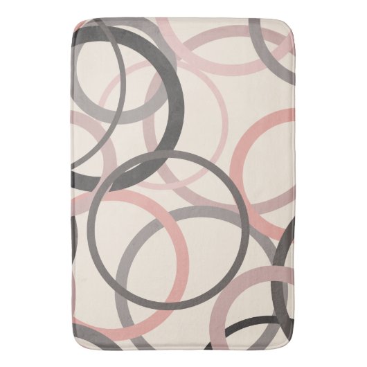 Roze en grijze cirkels badmat (Voorkant Verticaal)