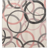 Roze en grijze cirkels douchegordijn (Voorkant)